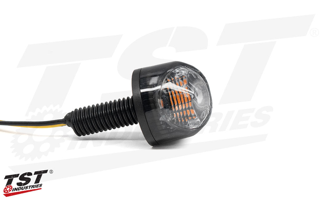 Clear 60mm Flush-Mount Turn Signals – Compatible With Honda, Kawasaki, Suzuki, Yamaha Bikes
