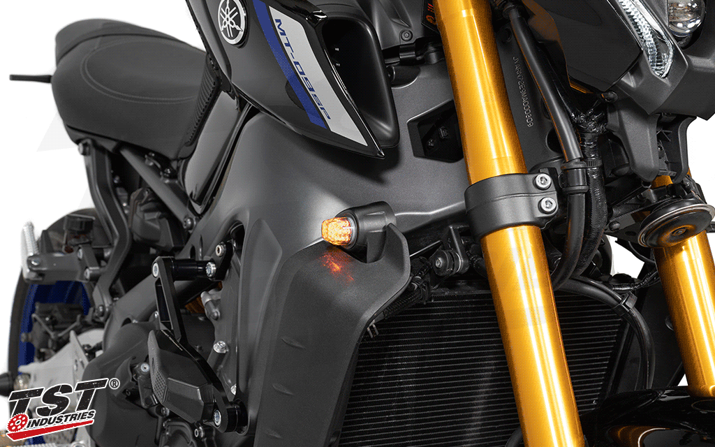 TST LED Front Flushmount Turn Signals for select Yamaha, Honda and Suz ...